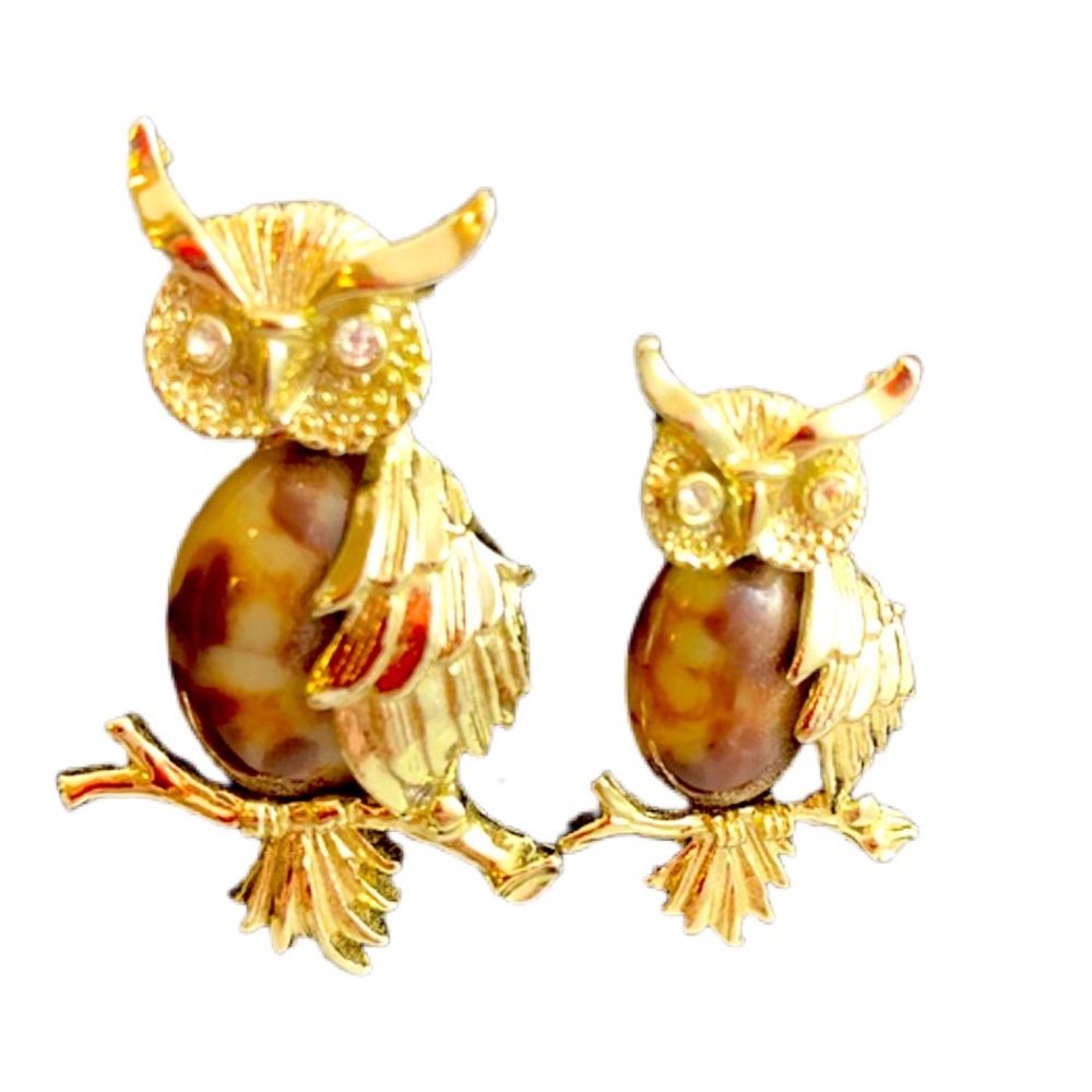 VINTAGE SET OF GERRY’S OWL BROOCHES - Picture 7 of 7